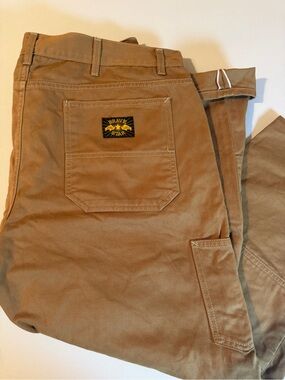 Brave Star Selvage Die Hard Double Knee Button Fly Khaki Pants Made In USA 41x26